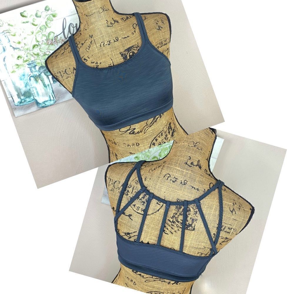 Athleta Max Out Strappy Back Sports Bra Gray XS